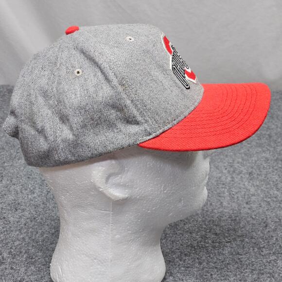 Ohio State Buckeyes Hat University Square Snapback Wool Gray Red Made USA - Picture 2 of 9